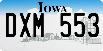 IA license plate DXM553