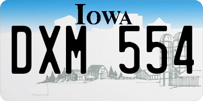IA license plate DXM554