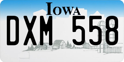 IA license plate DXM558