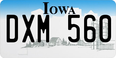 IA license plate DXM560