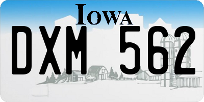 IA license plate DXM562