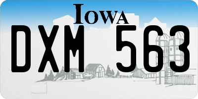 IA license plate DXM563