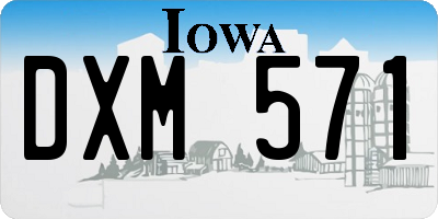 IA license plate DXM571