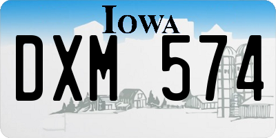 IA license plate DXM574