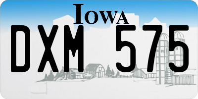 IA license plate DXM575