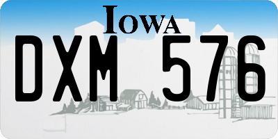 IA license plate DXM576