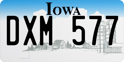 IA license plate DXM577