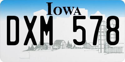 IA license plate DXM578