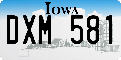 IA license plate DXM581