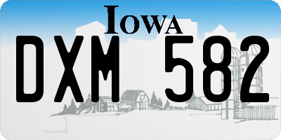 IA license plate DXM582