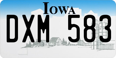 IA license plate DXM583