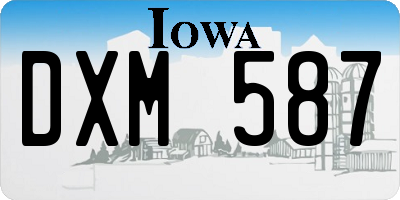IA license plate DXM587