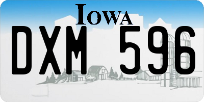 IA license plate DXM596