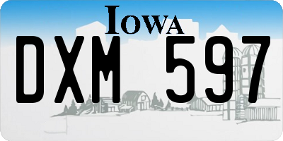 IA license plate DXM597