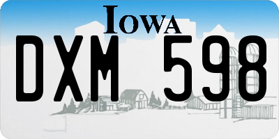 IA license plate DXM598