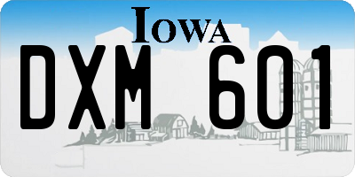 IA license plate DXM601