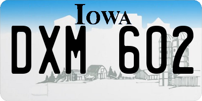 IA license plate DXM602