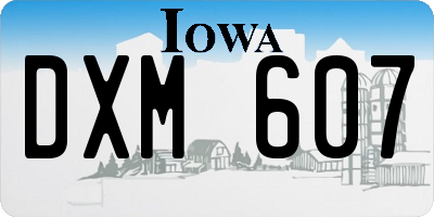 IA license plate DXM607