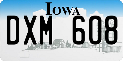 IA license plate DXM608