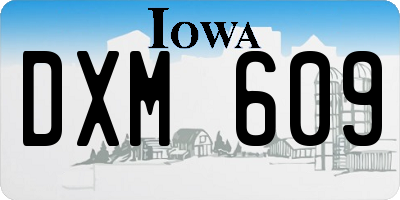 IA license plate DXM609