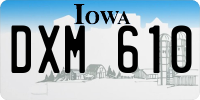 IA license plate DXM610