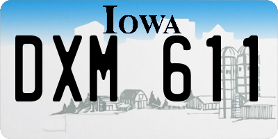 IA license plate DXM611
