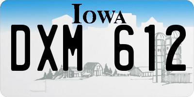 IA license plate DXM612