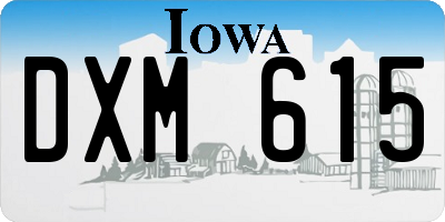 IA license plate DXM615