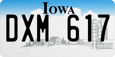 IA license plate DXM617