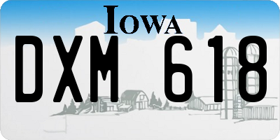 IA license plate DXM618