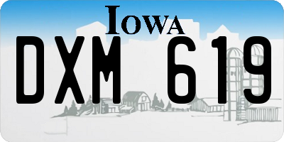 IA license plate DXM619