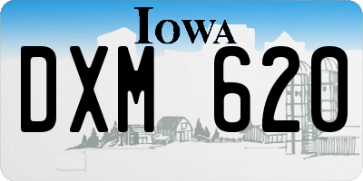 IA license plate DXM620