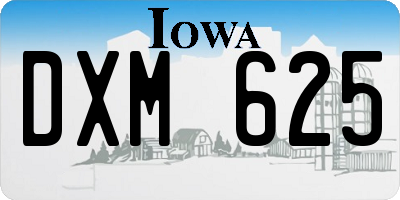 IA license plate DXM625