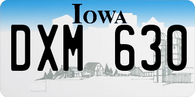 IA license plate DXM630
