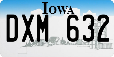 IA license plate DXM632