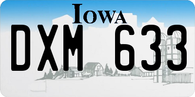 IA license plate DXM633