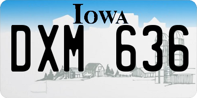 IA license plate DXM636