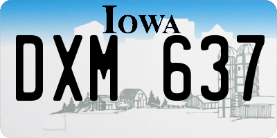IA license plate DXM637
