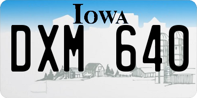 IA license plate DXM640