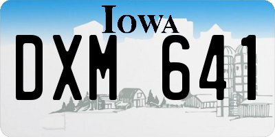 IA license plate DXM641