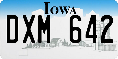 IA license plate DXM642