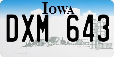 IA license plate DXM643