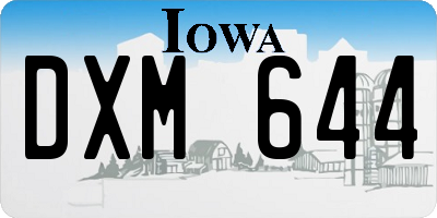 IA license plate DXM644