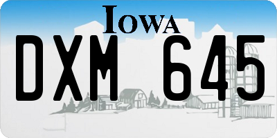 IA license plate DXM645