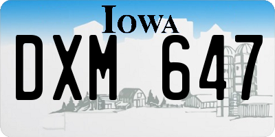 IA license plate DXM647