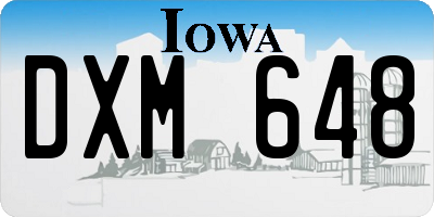 IA license plate DXM648