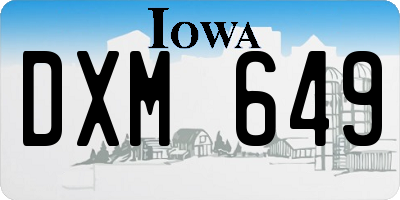 IA license plate DXM649