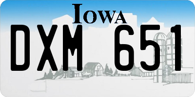 IA license plate DXM651