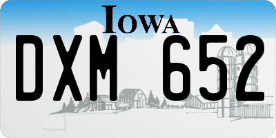 IA license plate DXM652