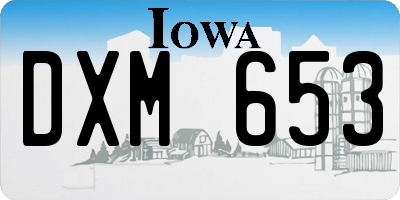 IA license plate DXM653
